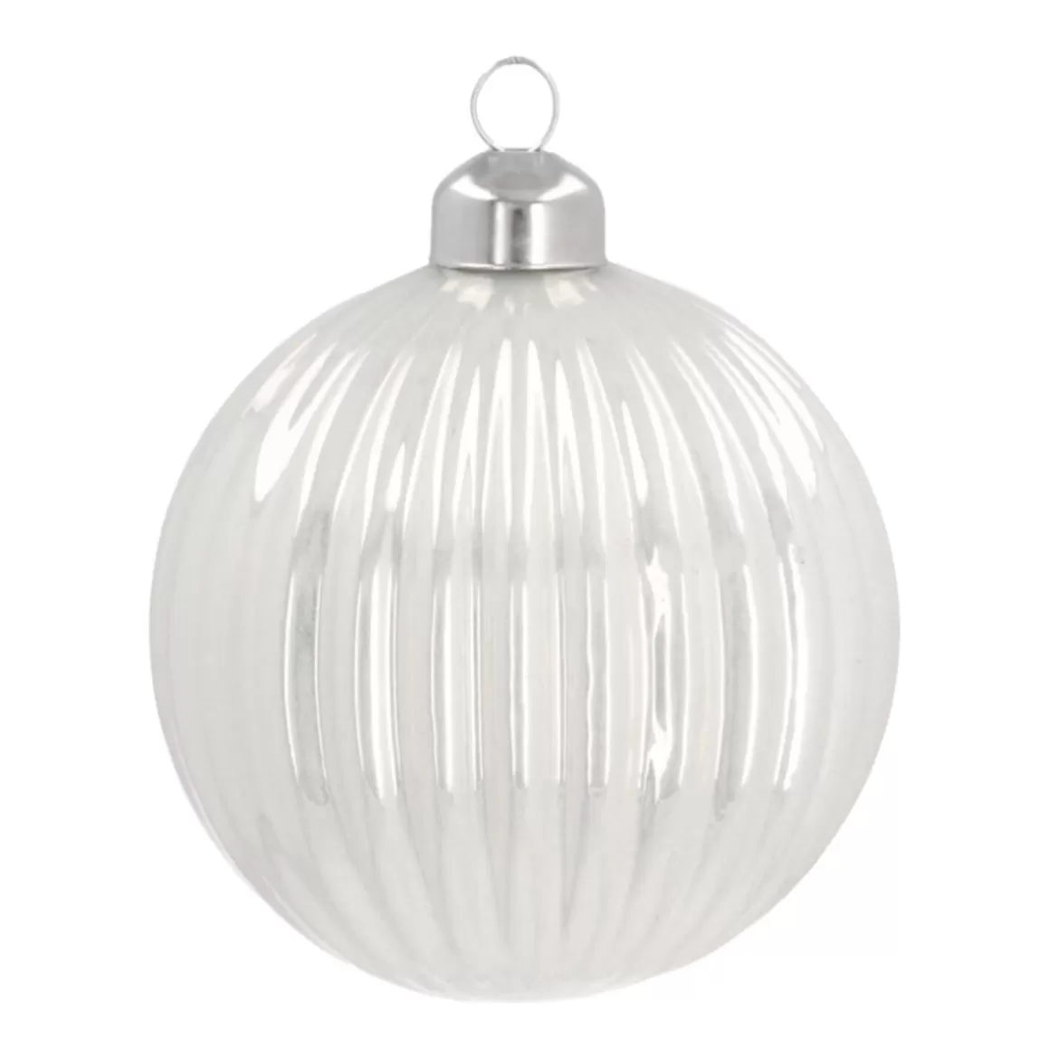 It's all about Christmas Christmas Baubles By Colour | Luxury Christmas Baubles-Glass Bauble Lampion | White | 8 Cm