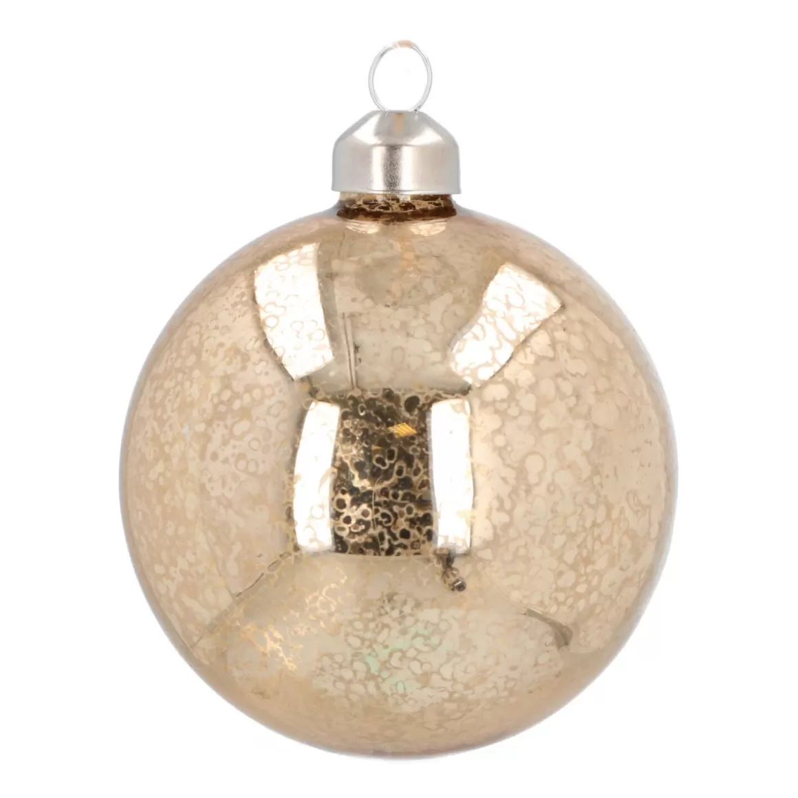 It's all about Christmas Glass Christmas Baubles-Glass Bauble Mercury | Champagne | 8 Cm