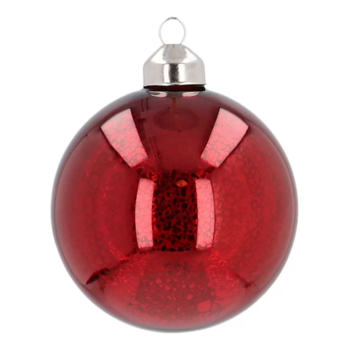 It's all about Christmas Christmas Baubles By Colour | Glass Christmas Baubles-Glass Bauble Mercury | Red | 8 Cm