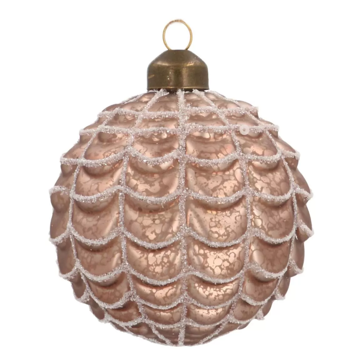 It's all about Christmas Luxury Christmas Baubles | Glass Christmas Baubles-Glass Bauble Relief | Taupe | 8 Cm