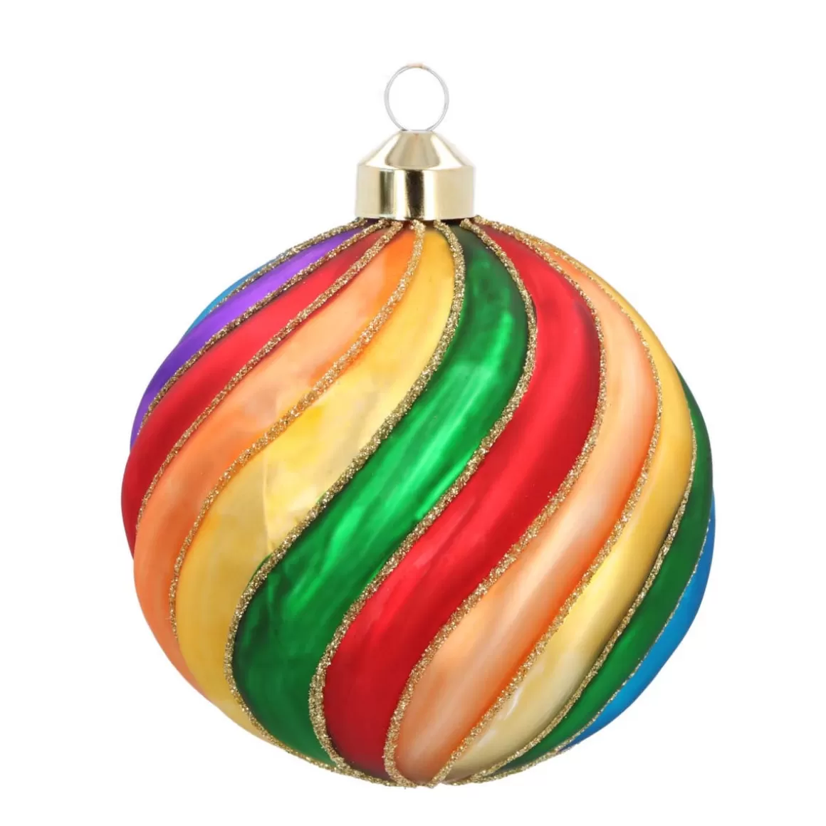 It's all about Christmas Extraordinary Baubles | Christmas Baubles By Colour-Glass Bauble Swirl | Multicolour | 10 Cm