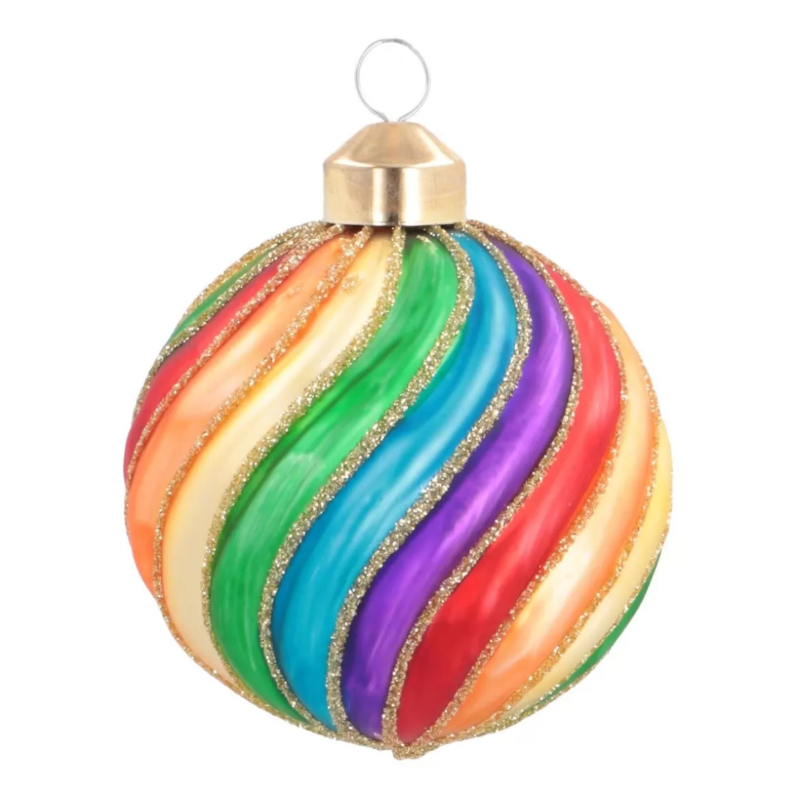 It's all about Christmas Extraordinary Baubles | Christmas Baubles By Colour-Glass Bauble Swirl | Multicolour | 8 Cm