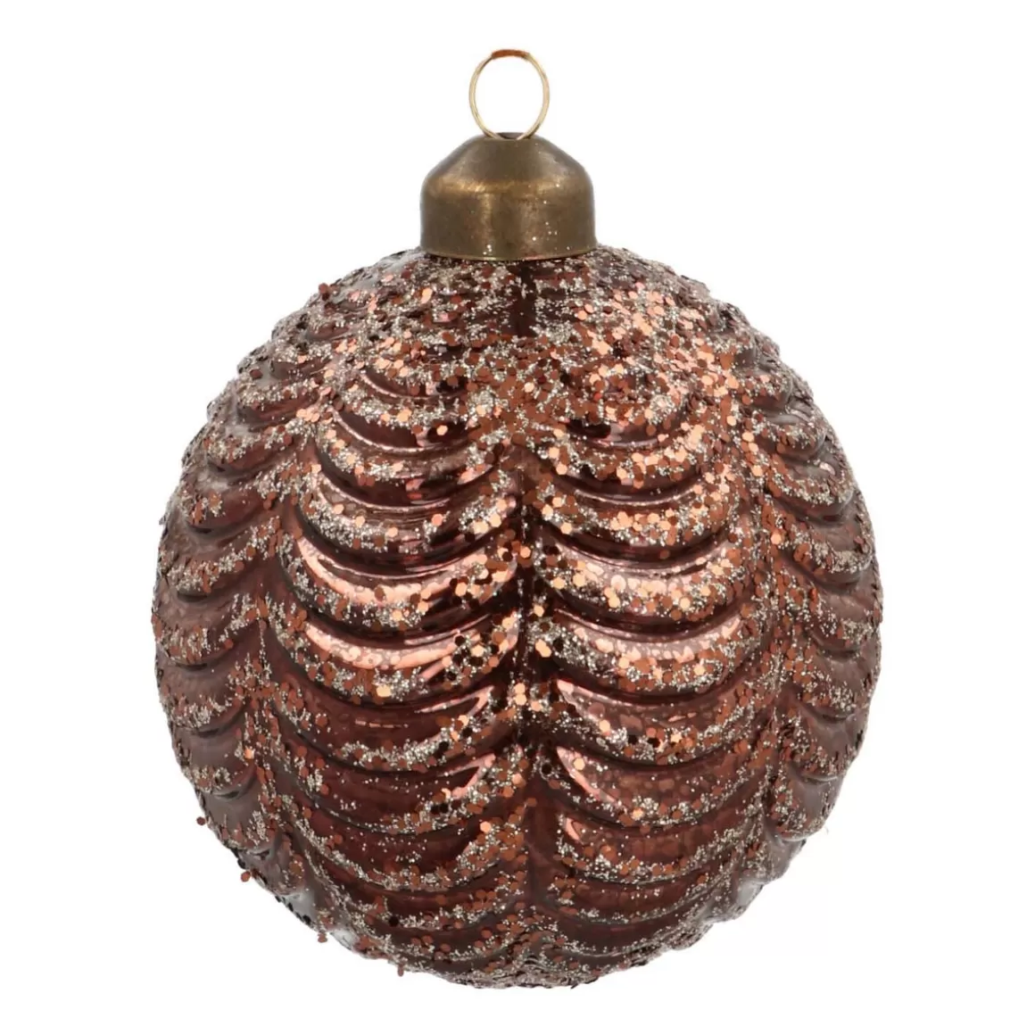 It's all about Christmas Luxury Christmas Baubles | Glass Christmas Baubles-Glass Bauble Waves | Brown | 8 Cm