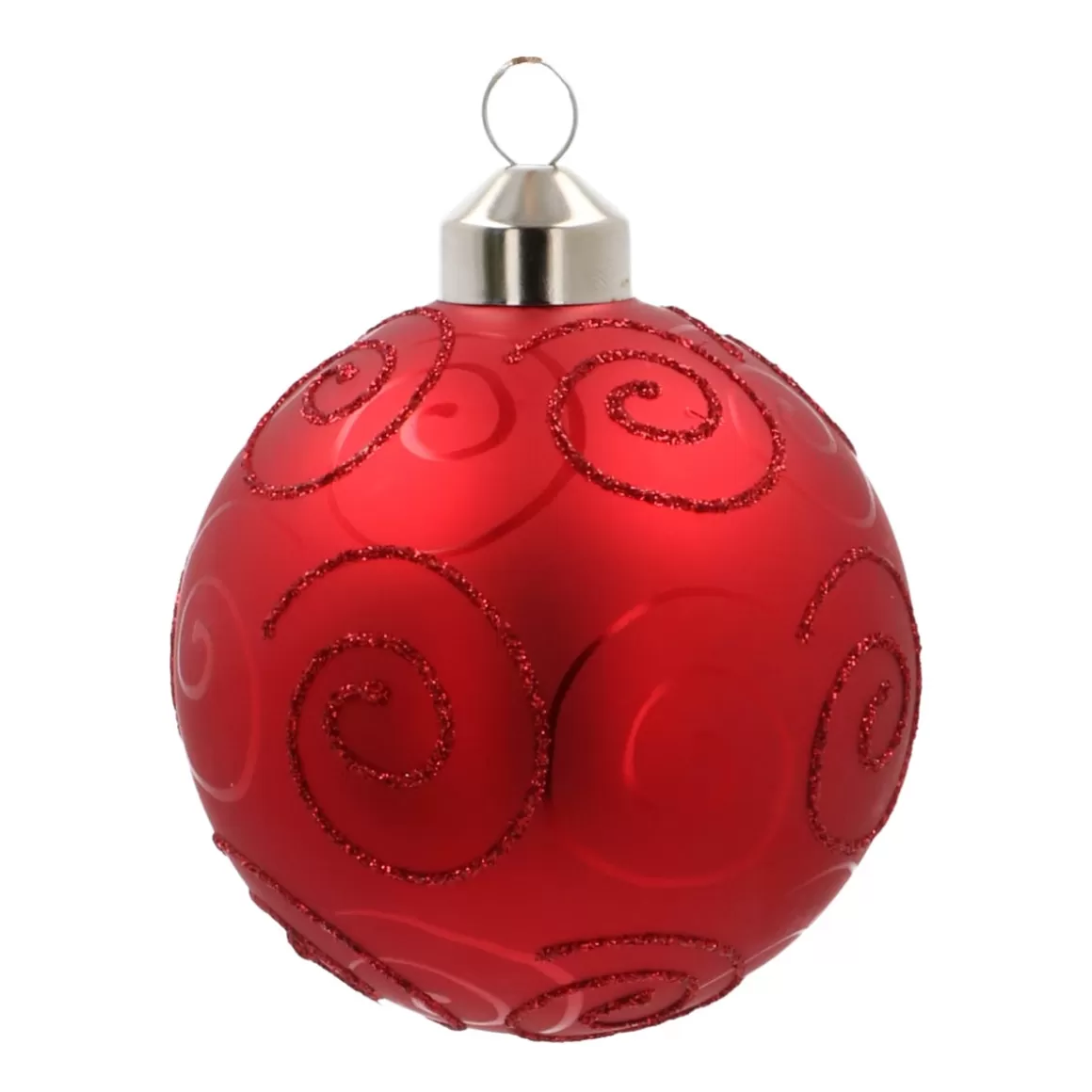 It's all about Christmas Luxury Christmas Baubles | Glass Christmas Baubles-Glass Bauble With Ornamentation | Red | 8 Cm