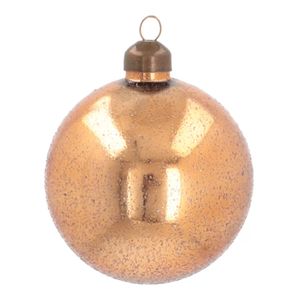 It's all about Christmas Glass Christmas Baubles | Extraordinary Baubles-Glass Bauble With Sand Structure | Copper | 8 Cm