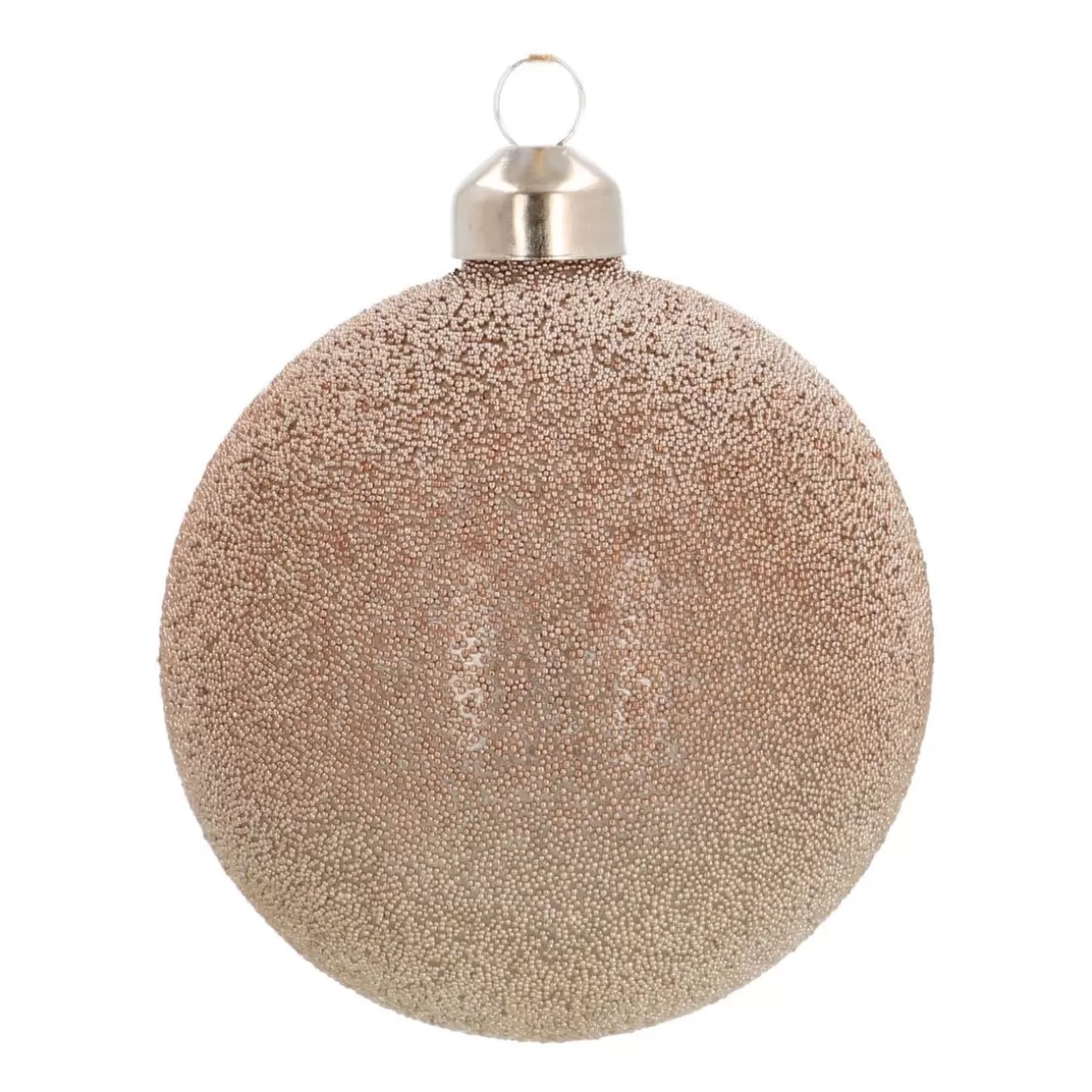 It's all about Christmas Christmas Baubles By Colour | Luxury Christmas Baubles-Glass Bauble With Taupe Pearl Cover | 8 Cm