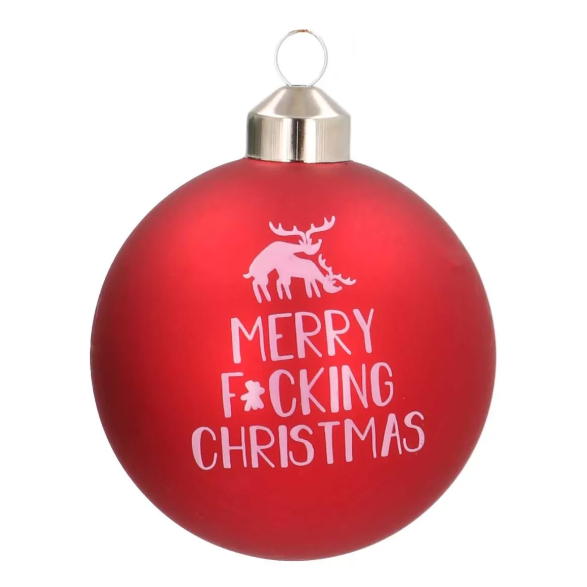 It's all about Christmas Funny Christmas Baubles | Christmas Baubles By Colour-Glass Christmas Bauble Merry F*cking Christmas 8 Cm Red