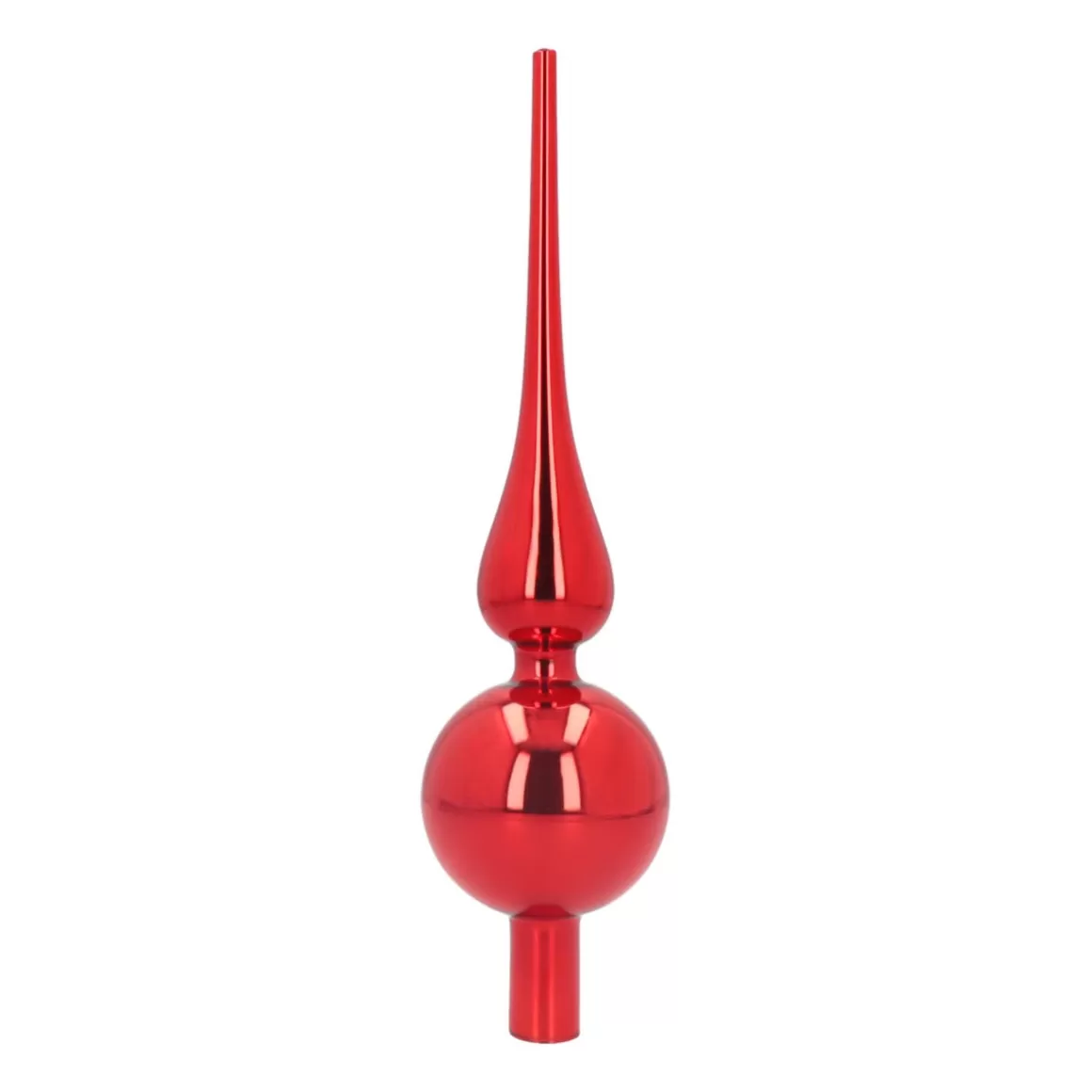 It's all about Christmas Christmas Tree Topper-Glass Christmas Tree Topper, Shiny Christmas Red, 27cm/10.5in