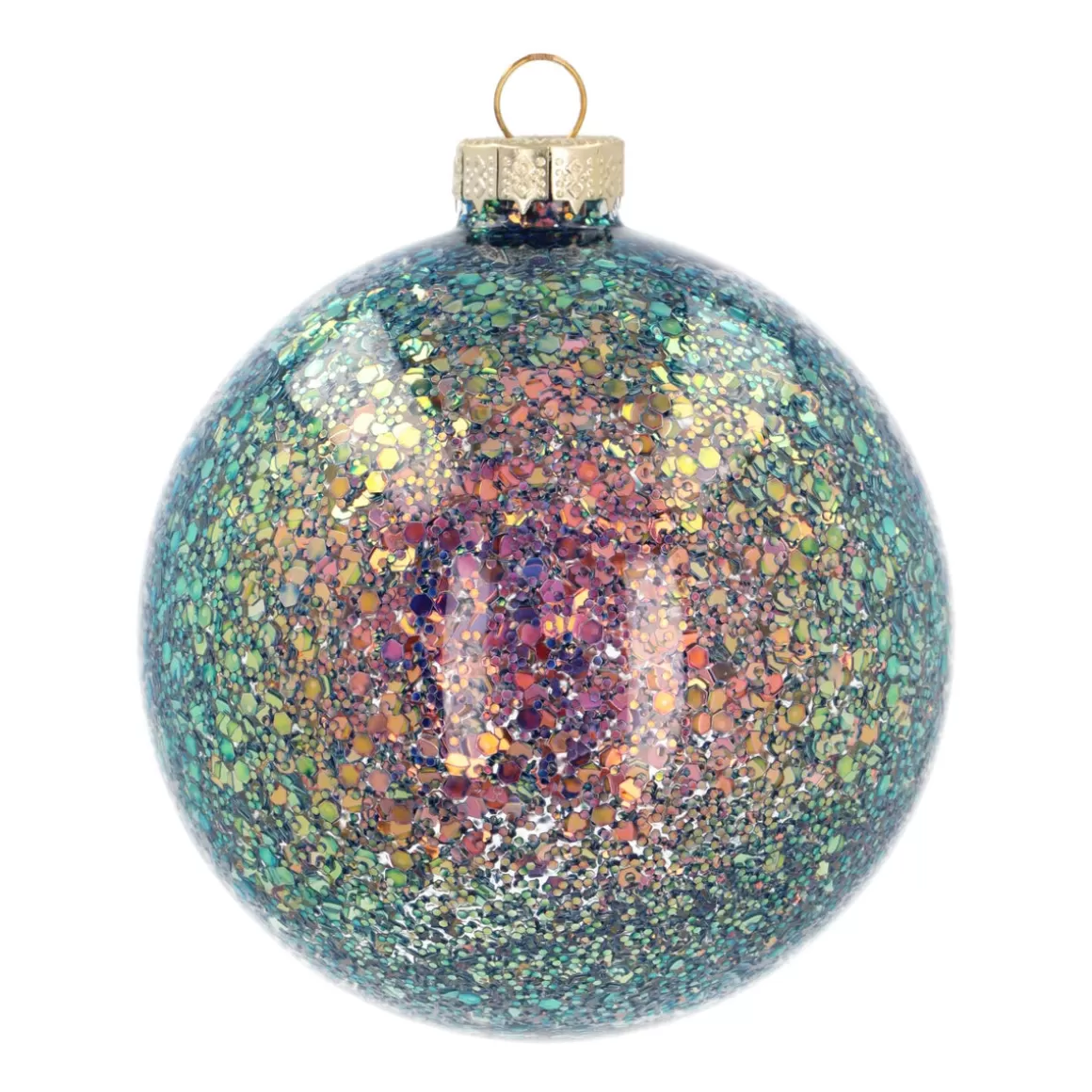 It's all about Christmas Christmas Baubles By Colour | Glass Christmas Baubles-Glass 'Galaxy' Christmas Bauble With Glitters (Inside)