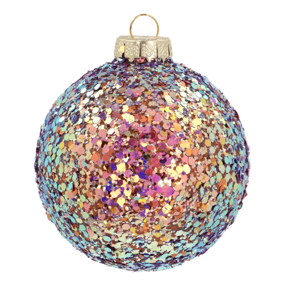 It's all about Christmas Christmas Baubles By Colour | Glass Christmas Baubles-Glass 'Galaxy' Christmas Bauble With Glitters (Outside)