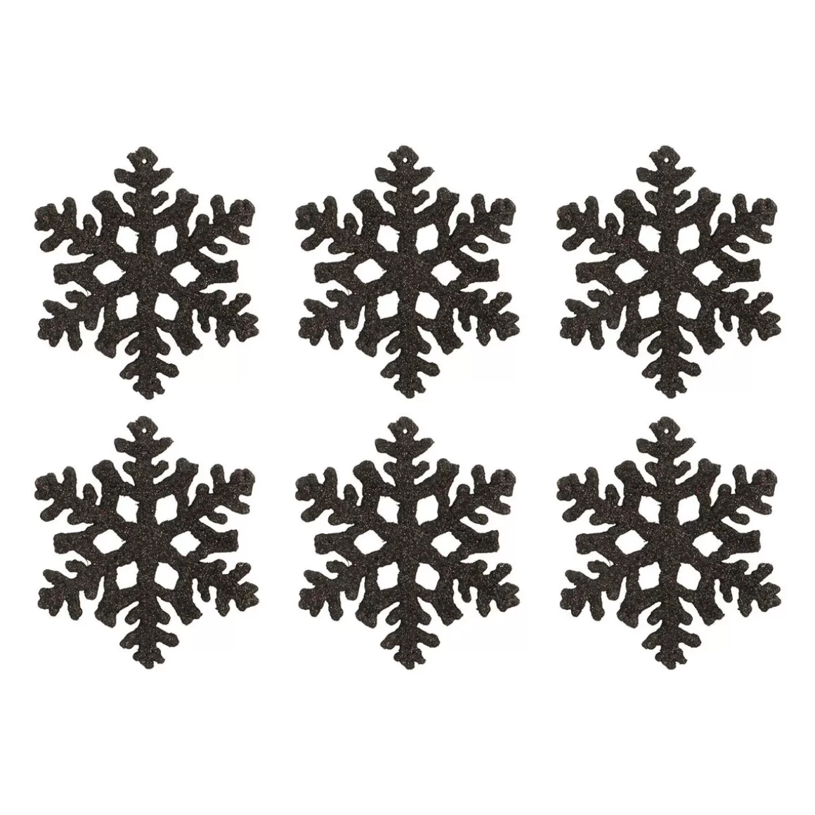 It's all about Christmas Christmas Ornaments-Glitter Snowflakes 10cm Black 6 PCs