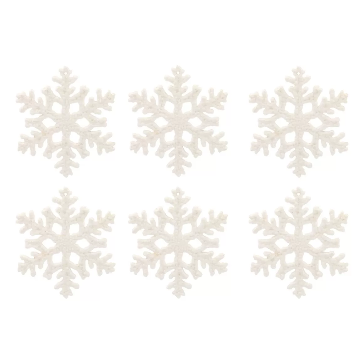 It's all about Christmas Christmas Ornaments-Glitter Snowflakes 10cm Cream White 6 Pieces