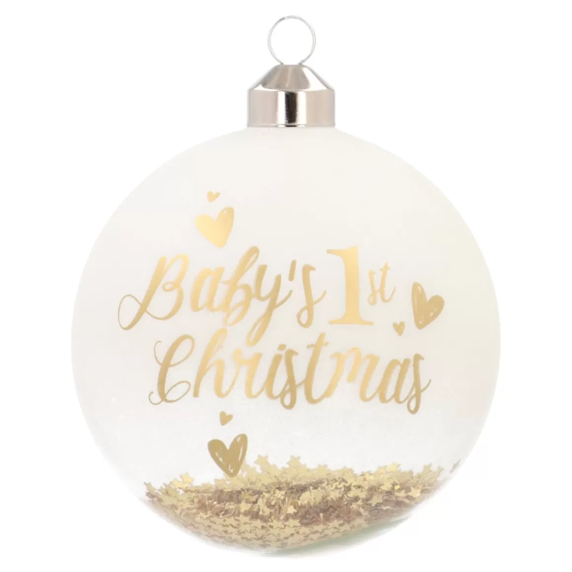 It's all about Christmas Christmas Baubles By Colour-Gold Christmas Bauble 'Baby's First Christmas'