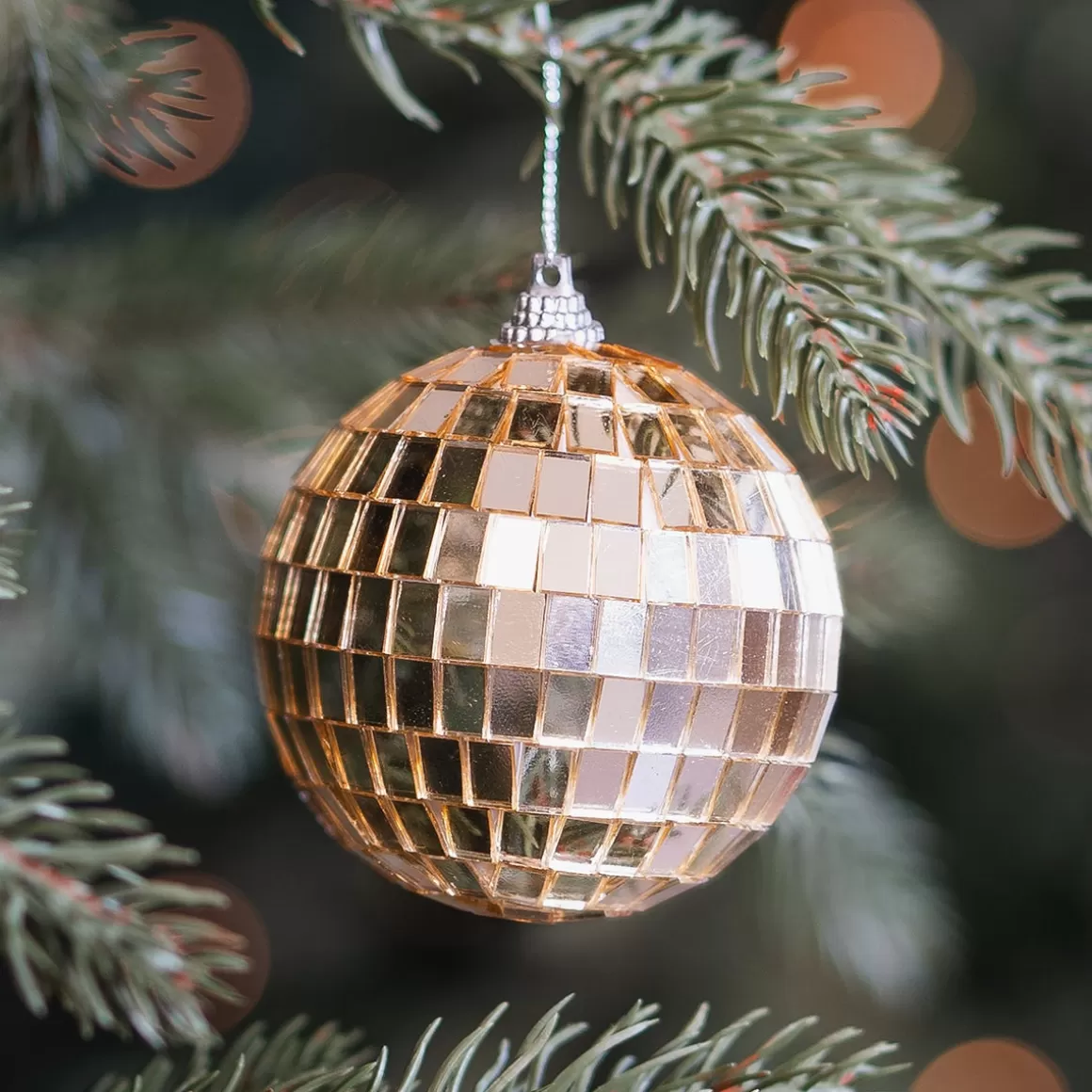 It's all about Christmas Christmas Ornaments | Christmas Baubles By Colour-Gold Disco Christmas Bauble With Reflective Mirrors