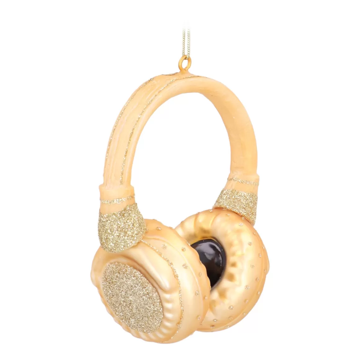 It's all about Christmas Christmastree Decorations Glass | Christmas Ornaments-Gold Headphone Ornament For Music Lovers