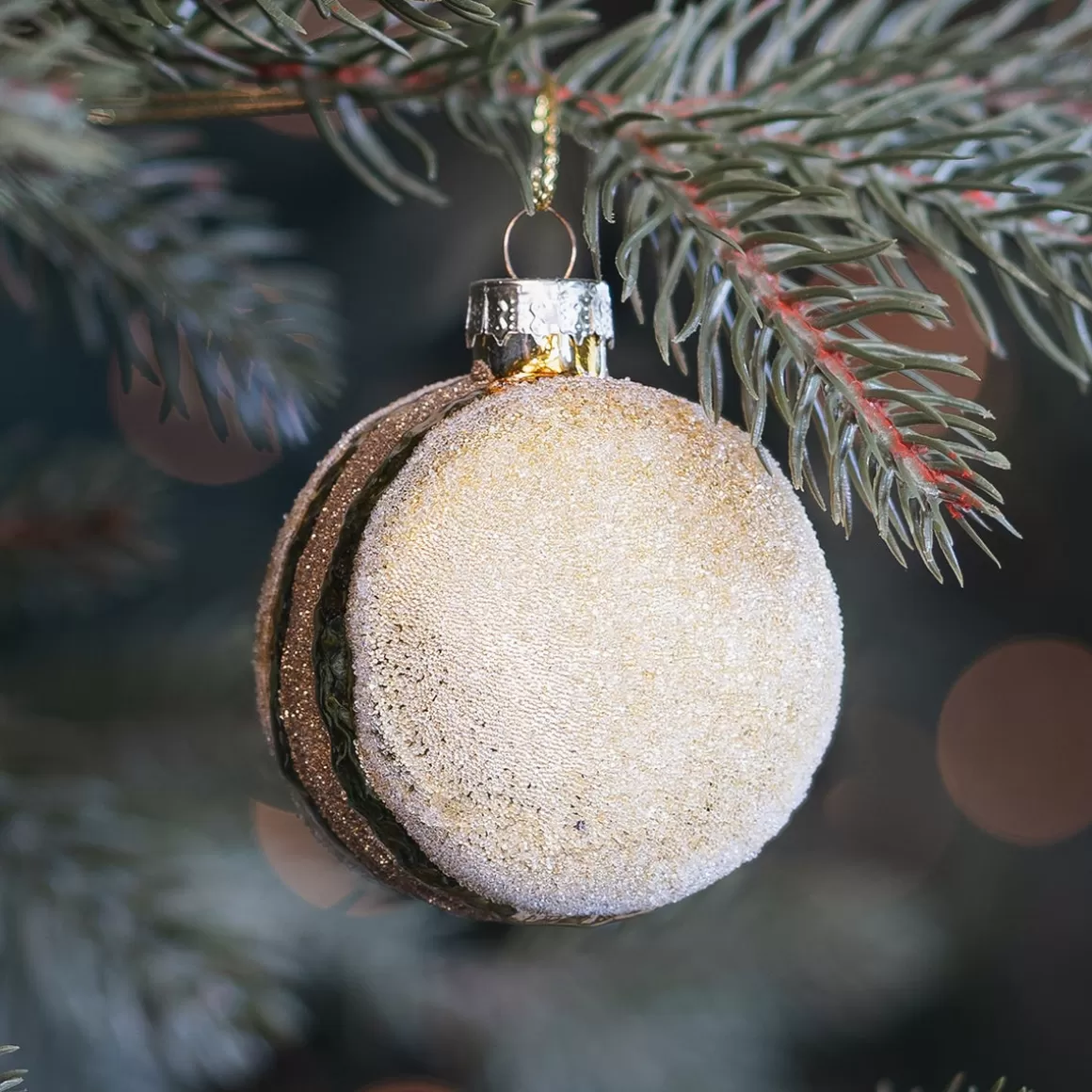 It's all about Christmas Christmastree Decorations Glass | Christmas Ornaments-Gold Macaron Christmas Ornament