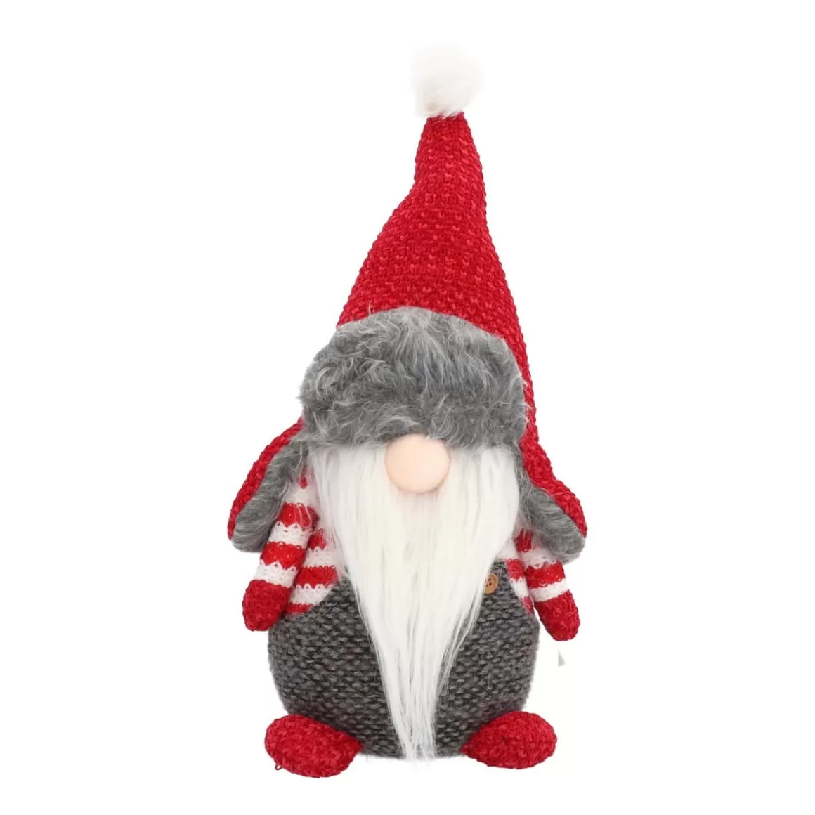 It's all about Christmas All Christmas Decorations | Christmas Figurines-Gonk With Fur Hat | Red Grey | 36 Cm