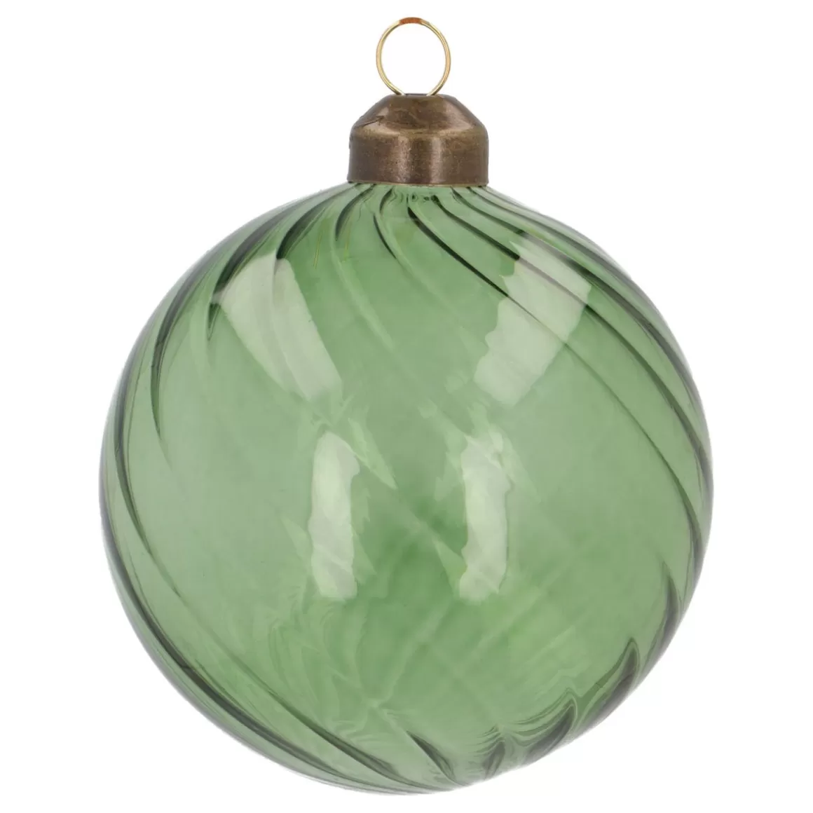 It's all about Christmas Christmas Baubles By Colour | Luxury Christmas Baubles-Green Christmas Bauble With Natural Swirls