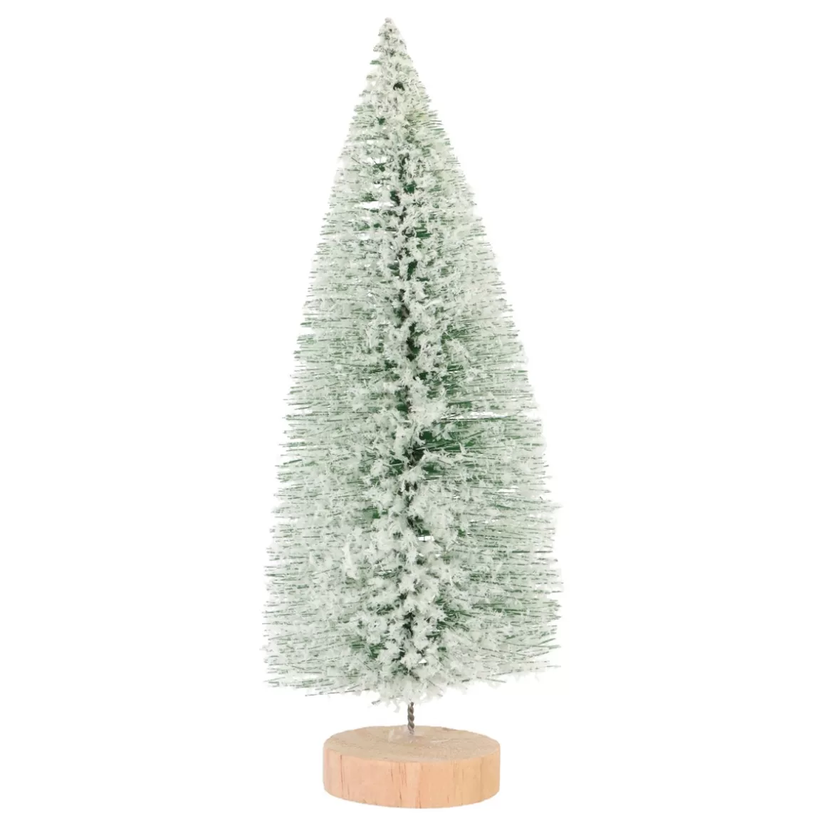 It's all about Christmas Christmas Trees-Green Christmas Tree On Wooden Base With Snow