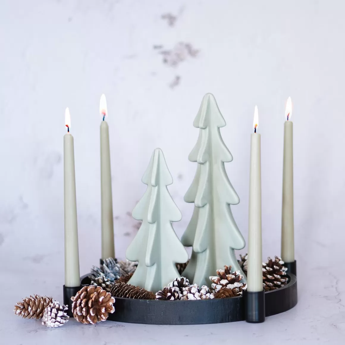 It's all about Christmas Home Accessories For Christmas | Candles-Green Dinner Candles (set Of 4)