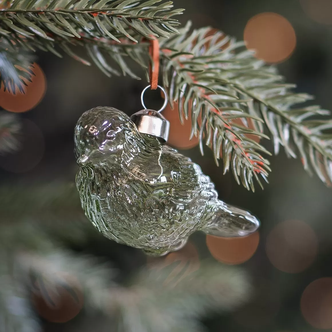 It's all about Christmas Extraordinary Baubles | Glass Christmas Baubles-Green Glass Bird Christmas Ornament