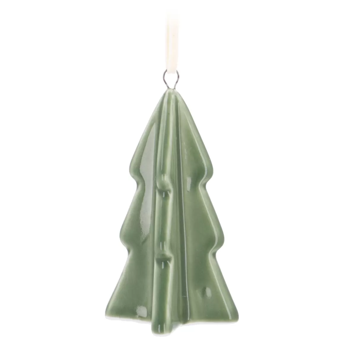 It's all about Christmas Christmas Ornaments-Green Porcelain Christmas Tree Ornament