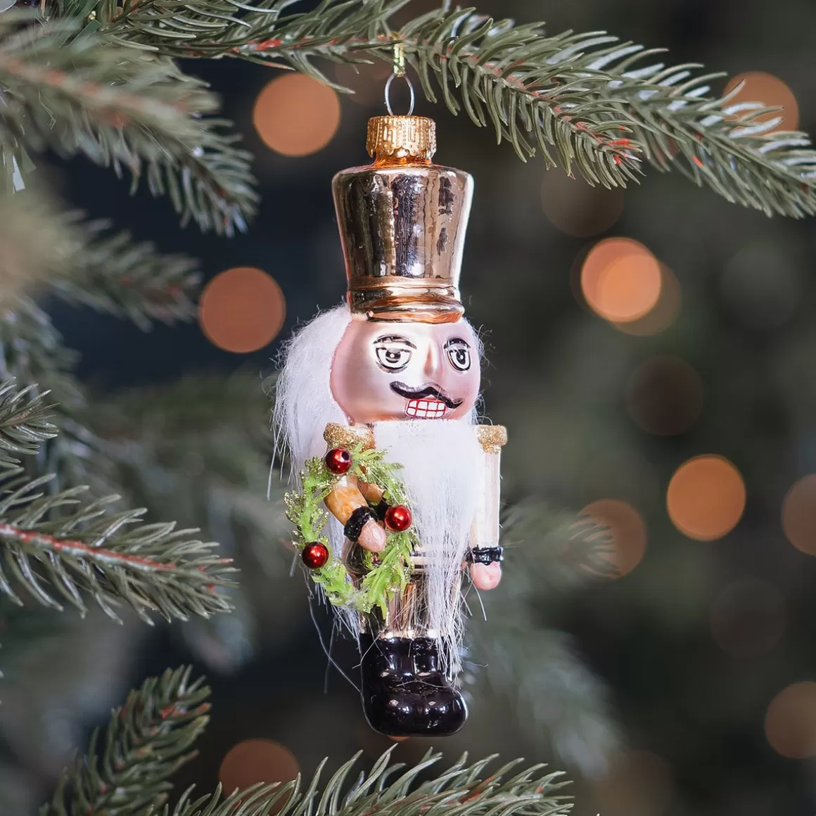 It's all about Christmas Christmastree Decorations Glass | Christmas Ornaments-Handmade Glass Nutcracker Ornament For A Classic Christmas