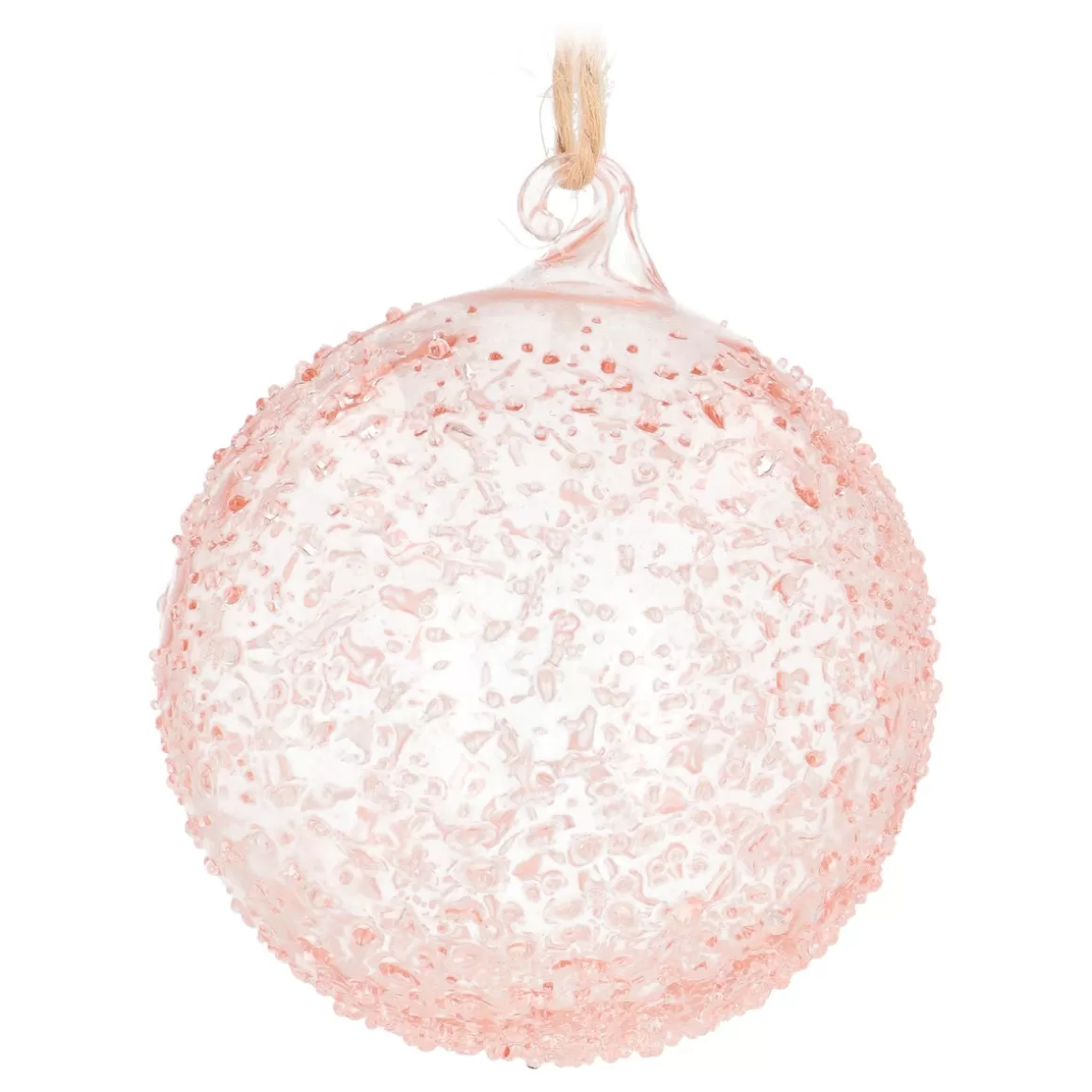 It's all about Christmas Glass Christmas Baubles-Handmade Pastel Pink Christmas Bauble With Speckles