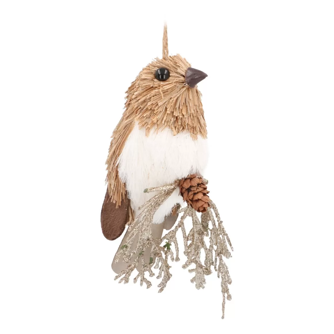 It's all about Christmas Christmas Ornaments-Hanger Brown Bird 12cm With Glitter