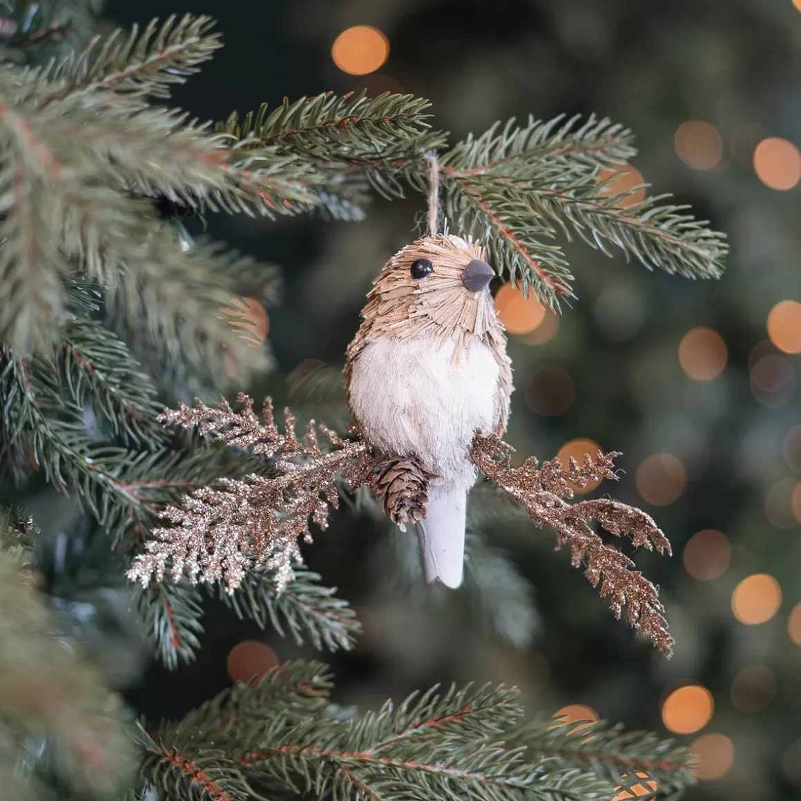 It's all about Christmas Christmas Ornaments-Hanger Brown Bird 12cm With Glitter