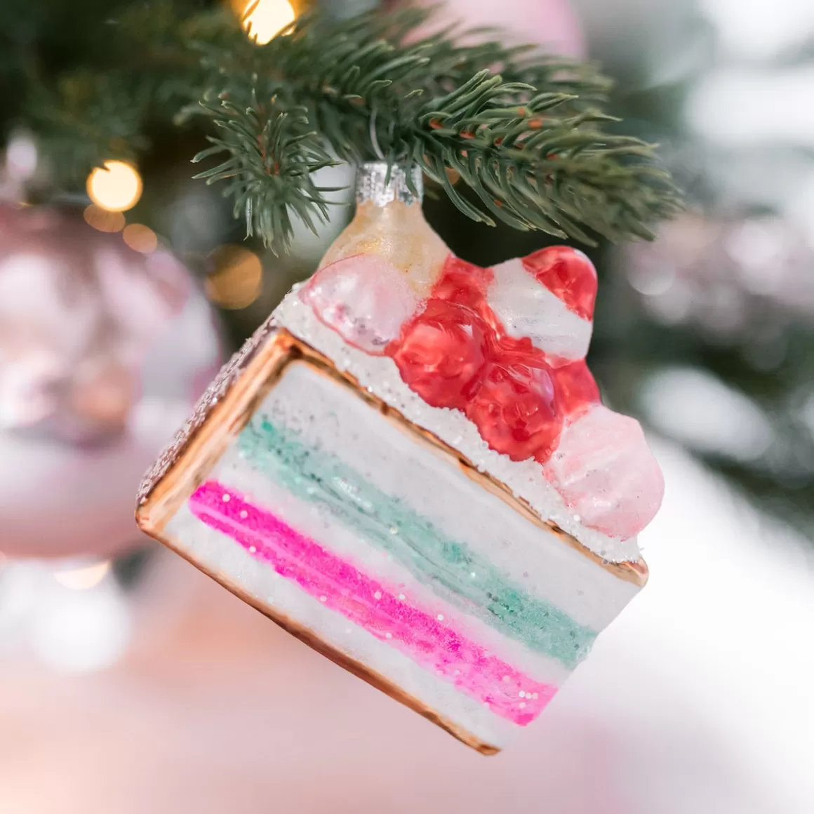 It's all about Christmas Christmas Ornaments-Hanger Cake Multicoloured Glass 8 Cm