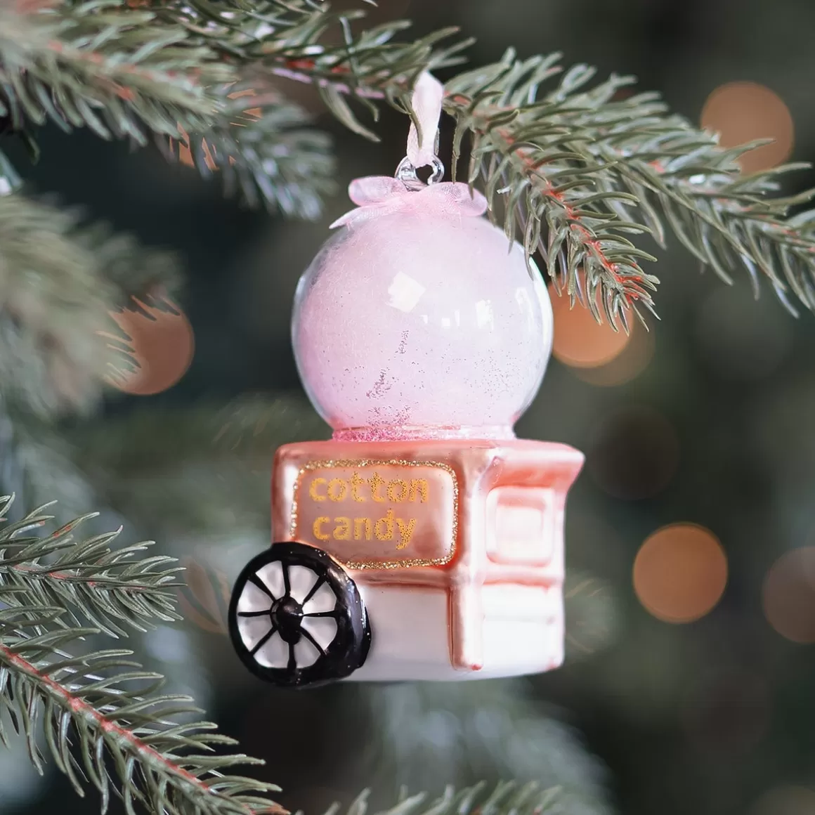 It's all about Christmas Christmas Ornaments-Hanger Cotton Candy Machine Pink Glass 10 Cm