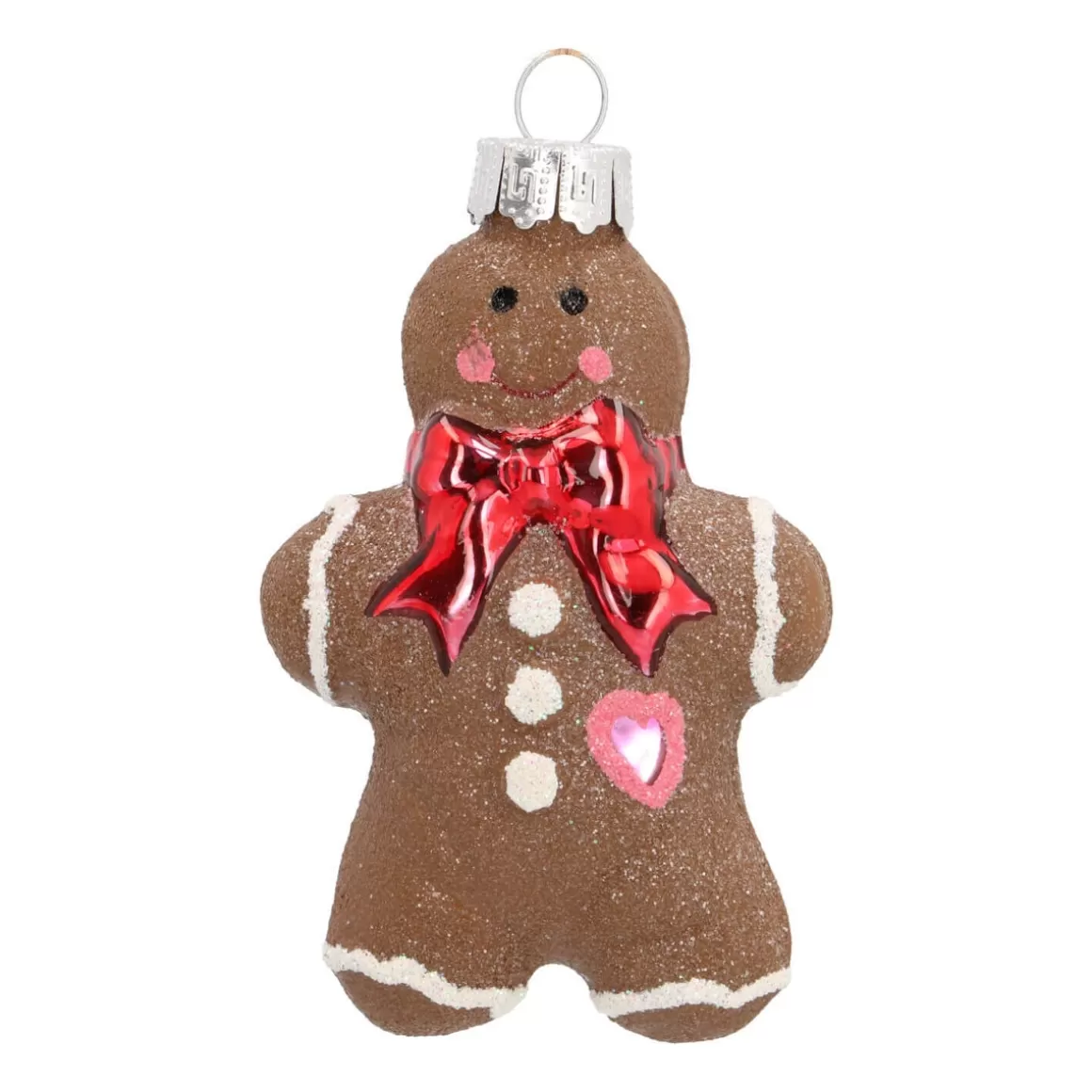 It's all about Christmas Christmas Ornaments-Hanger Gingerbread Man Brown Glass 8 Cm