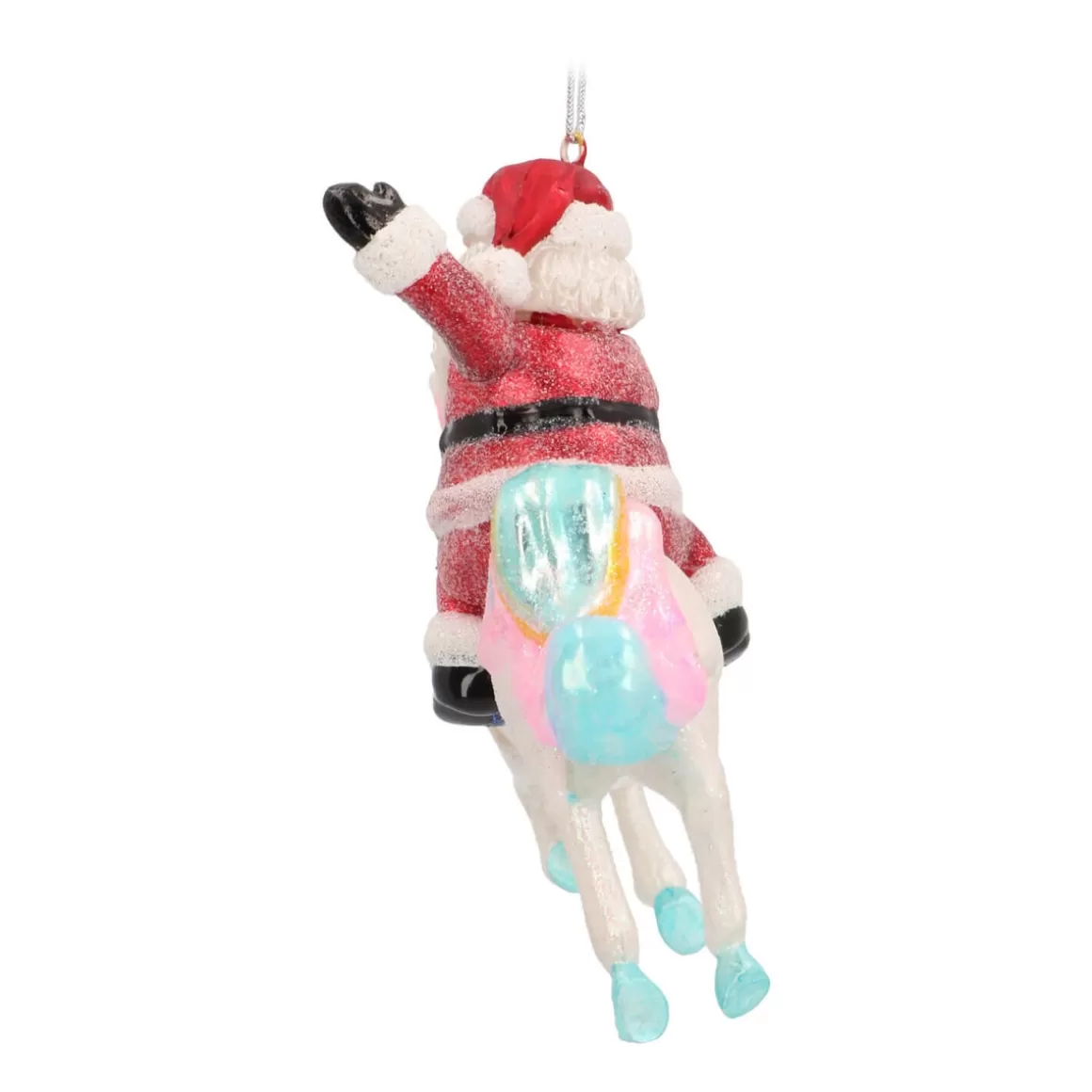 It's all about Christmas Christmas Ornaments-Hanger Santa On Unicorn Multicoloured Glass 12 Cm