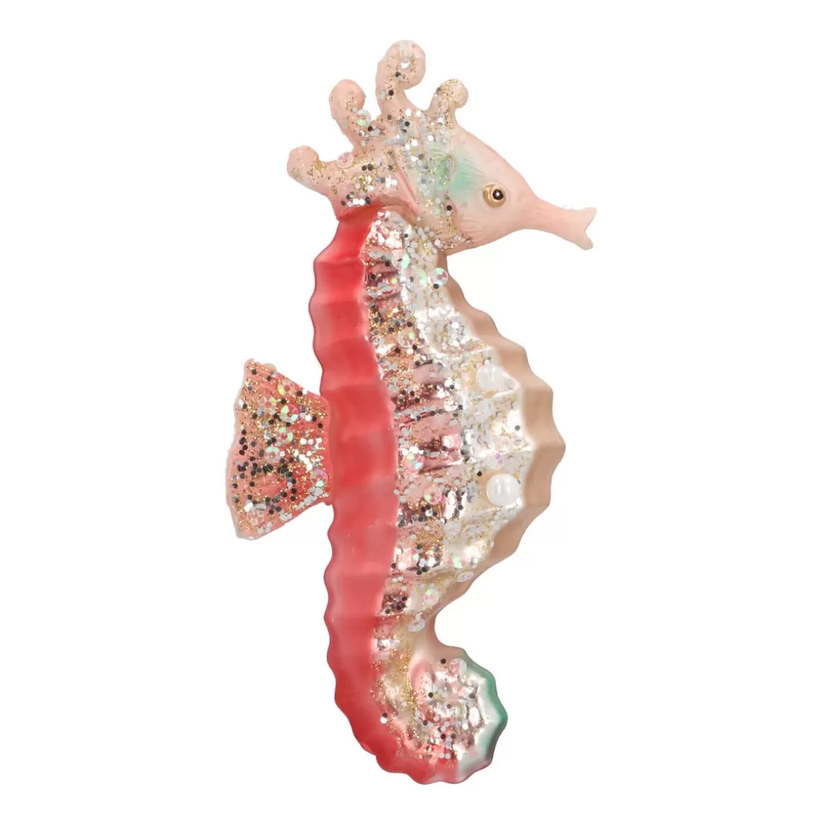 It's all about Christmas Christmas Ornaments-Hanger Seahorse Pink Glass 13 Cm