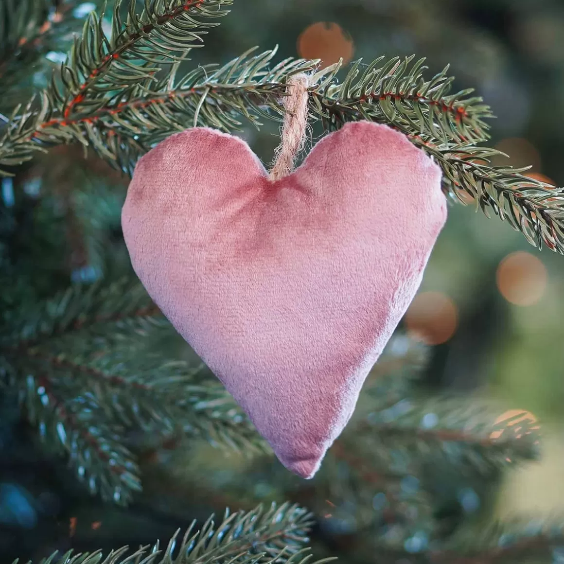 It's all about Christmas Christmas Ornaments-Hanging Heart Decoration Flannel 12cm Antique Pink