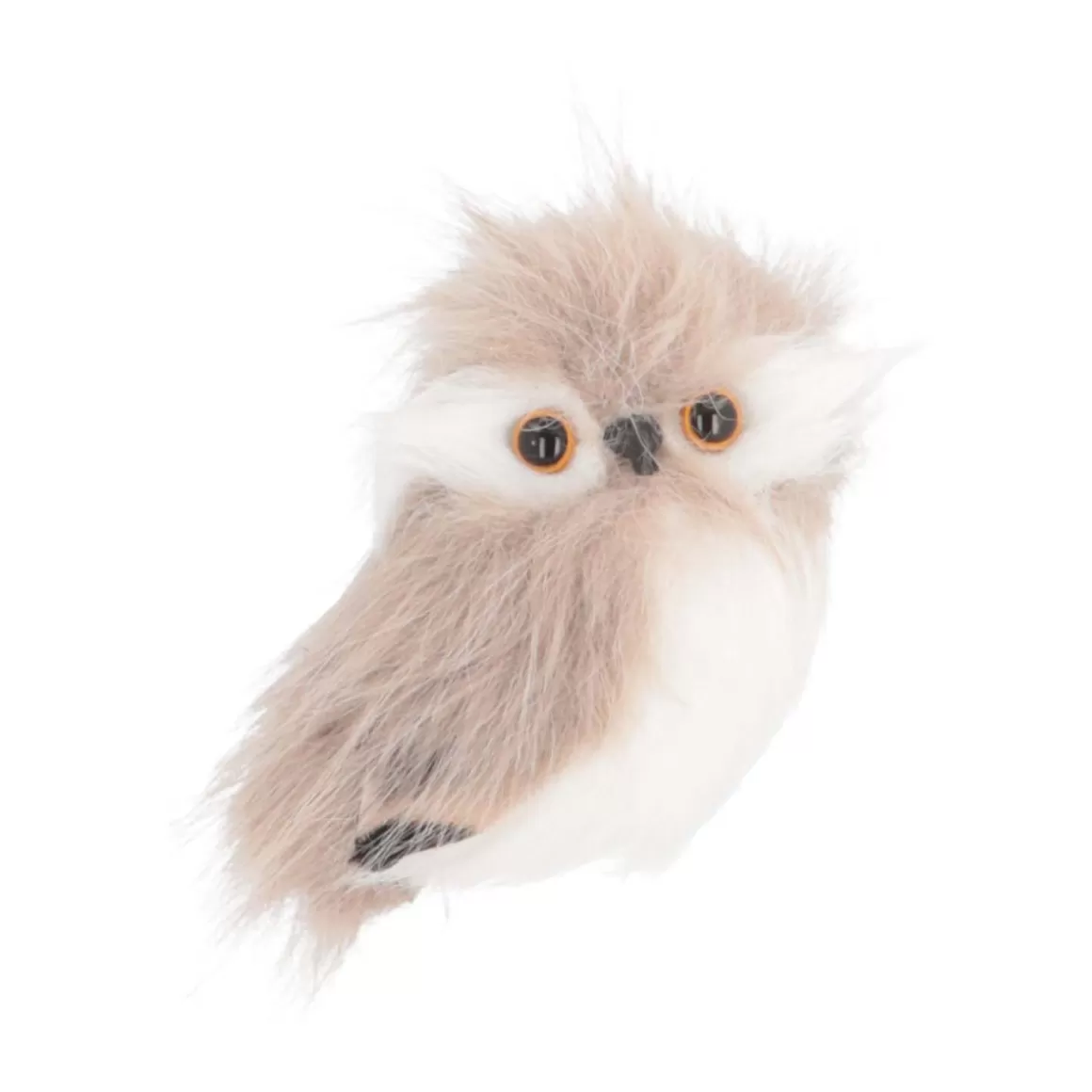 It's all about Christmas Christmas Ornaments-Hanging Owl Ornament | Light Brown | Plush 'Faux Fur' | 9cm / 3"