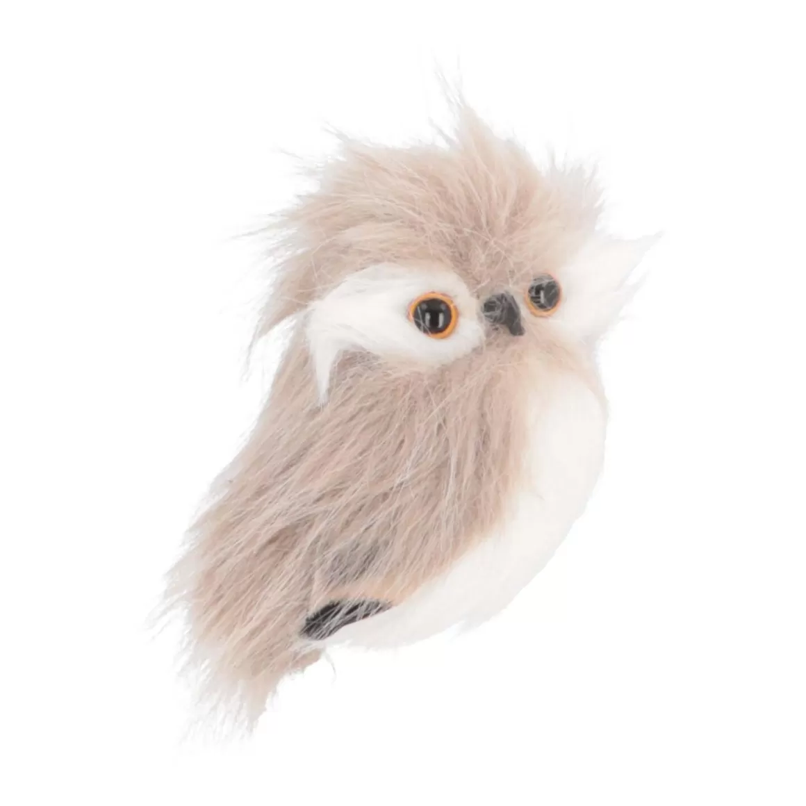 It's all about Christmas Christmas Ornaments-Hanging Owl Ornament | Light Brown | Plush 'Faux Fur' | 9cm / 3"