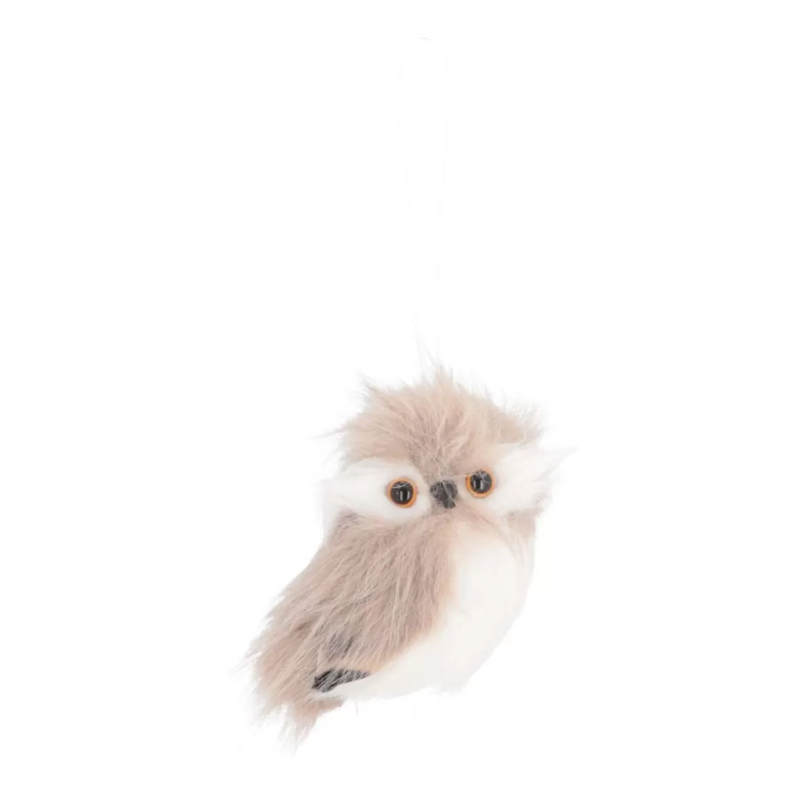 It's all about Christmas Christmas Ornaments-Hanging Owl Ornament | Light Brown | Plush 'Faux Fur' | 9cm / 3"