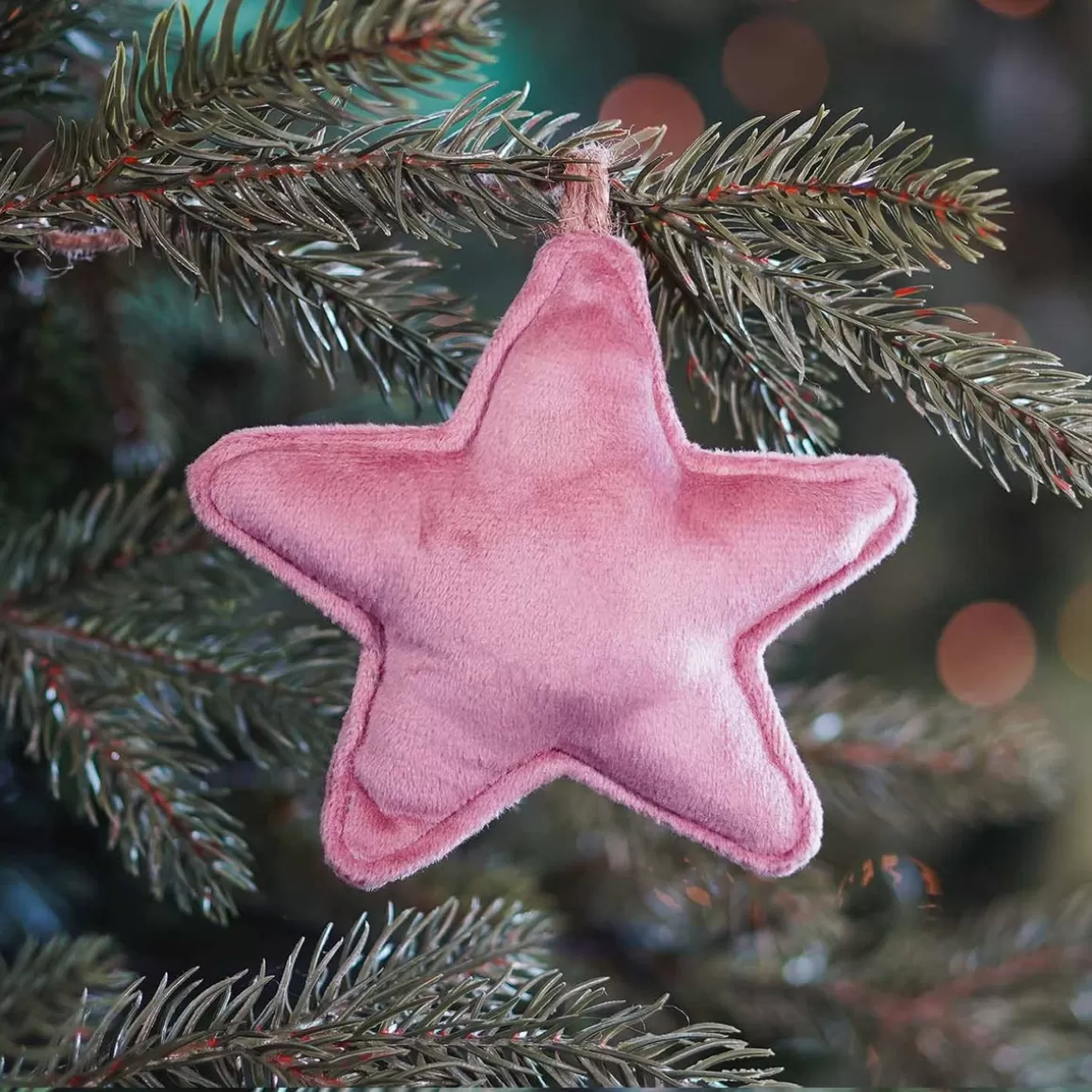 It's all about Christmas Christmas Ornaments-Hanging Star Decoration Flannel 12cm Antique Pink