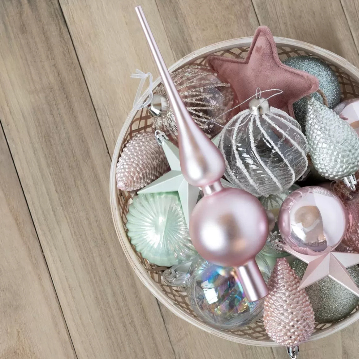 It's all about Christmas Christmas Ornaments-Hanging Star Decoration Flannel 12cm Antique Pink