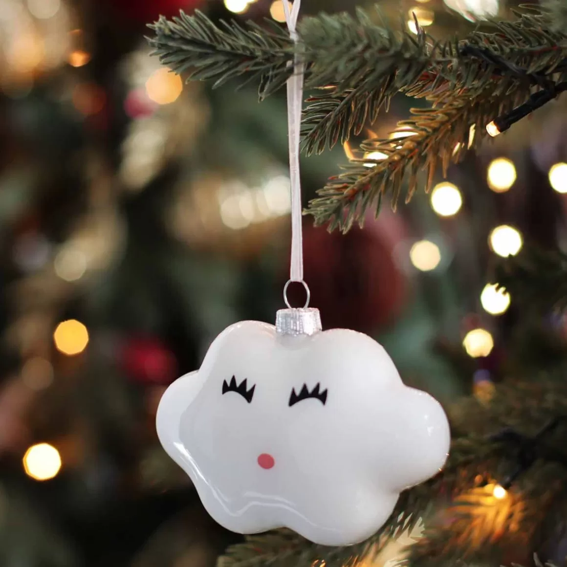 It's all about Christmas Christmas Ornaments-Happy Cloud Christmas Ornament | Glass | 8 Cm