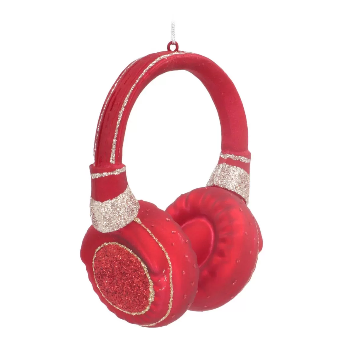 It's all about Christmas Christmas Ornaments-Headphone Christmas Ornament | Glass | Red | 10cm