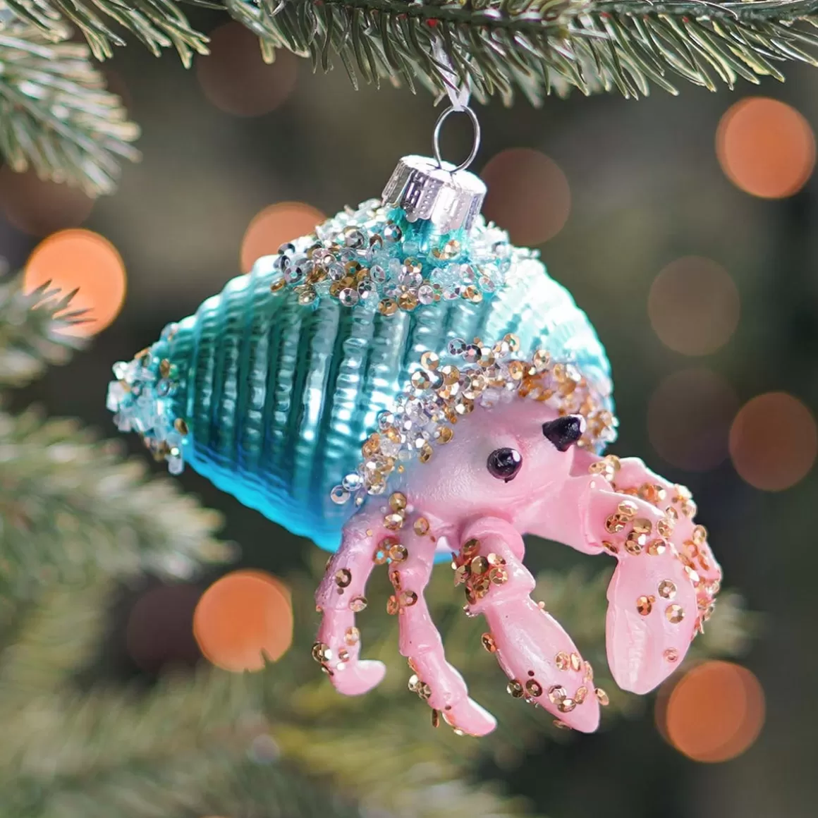 It's all about Christmas Christmas Ornaments-Hermit Crab Glass Hanging Figurine 9cm Pink