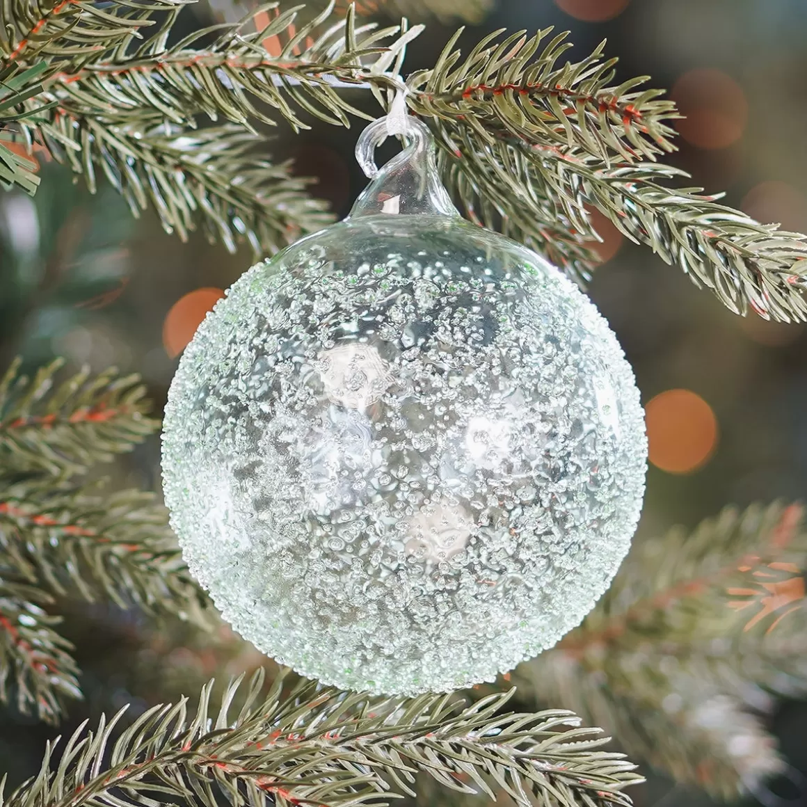 It's all about Christmas Christmas Baubles By Colour-Large Handmade Eucalyptus Christmas Bauble With Speckles