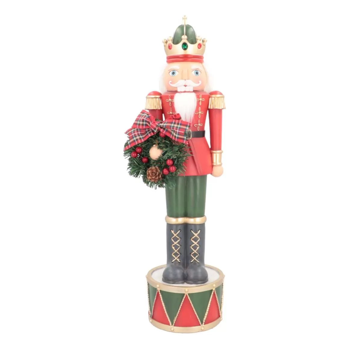 It's all about Christmas Christmas Figurines-Large Nutcracker With Christmas Wreath | Polyresin | 60cm