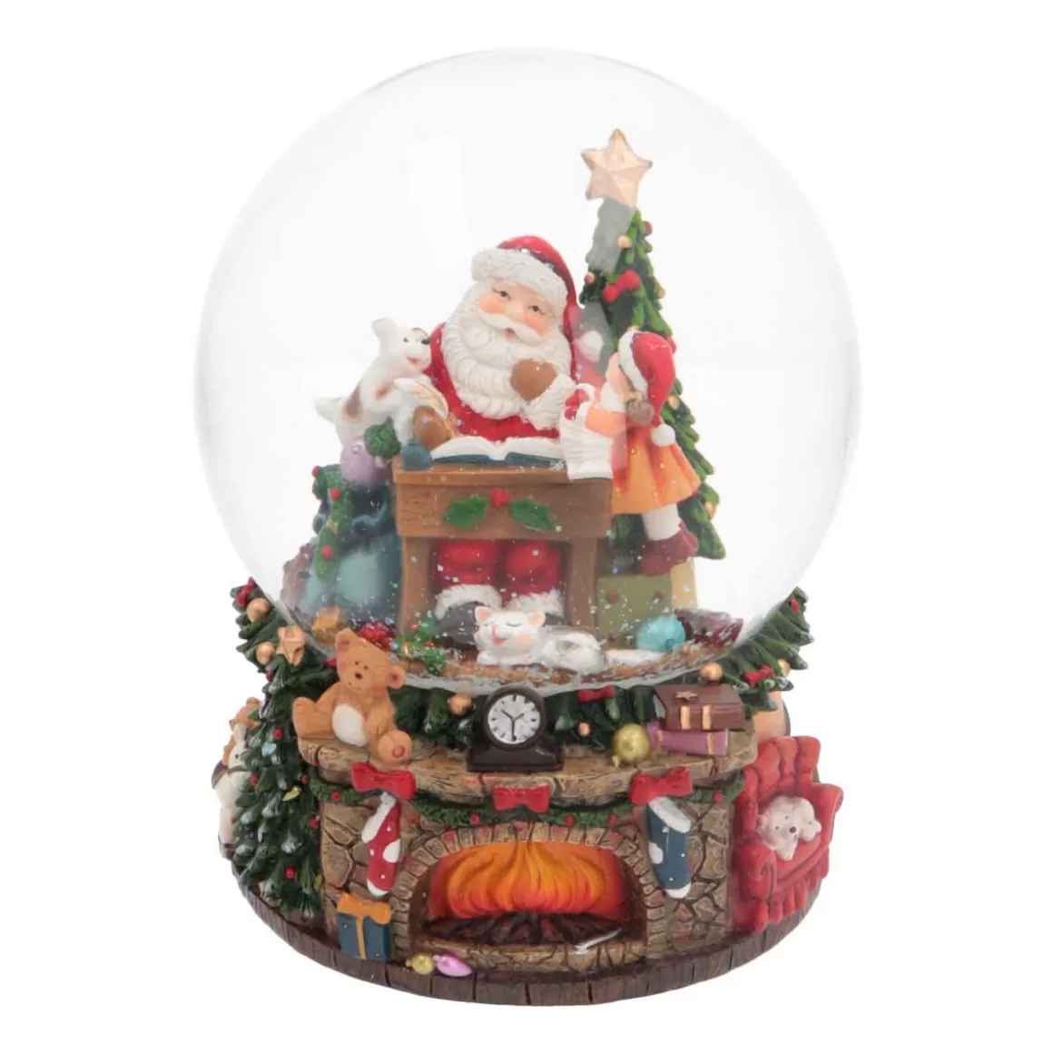 It's all about Christmas Snowglobes-Large Snow Globe With Santa Claus | Music | ⌀14.5cm | 20.5cm Tall