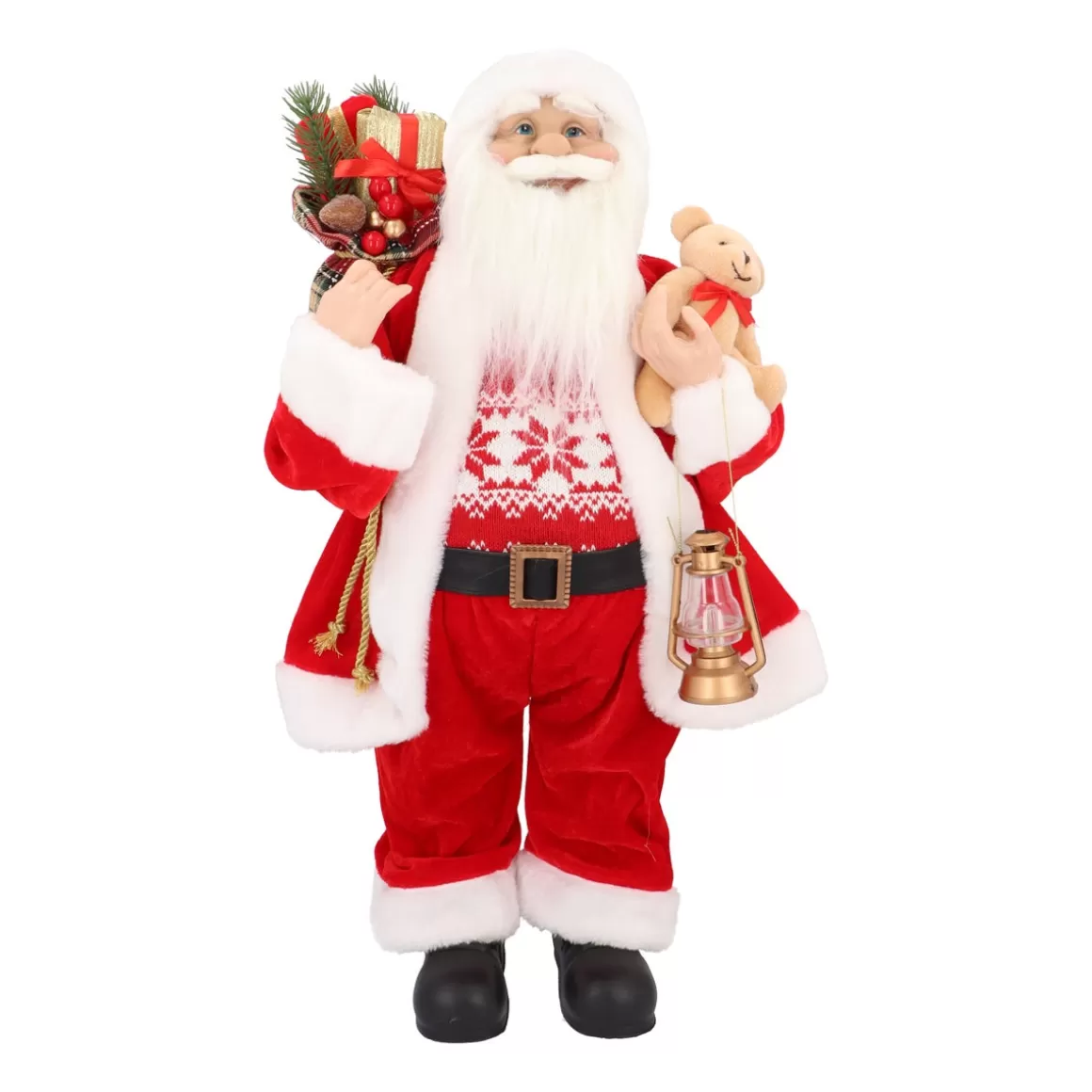 It's all about Christmas Christmas Figurines-Large Standing Santa Claus | Red-white | 60cm/23in | Cloth