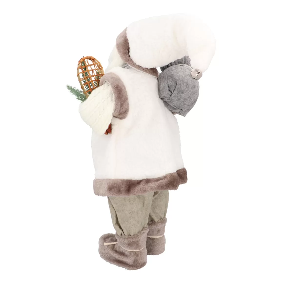 It's all about Christmas Christmas Figurines-Large Standing Santa Claus | White-grey | 60cm/23in | Cloth