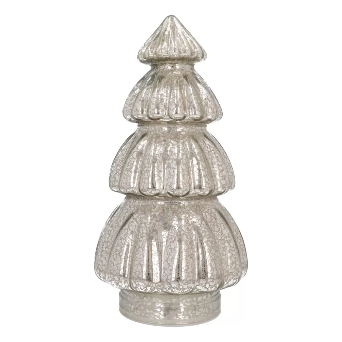 It's all about Christmas Christmas Trees | Christmas Figurines-Large Voluminous Silver LED Christmas Tree With Embossed Design